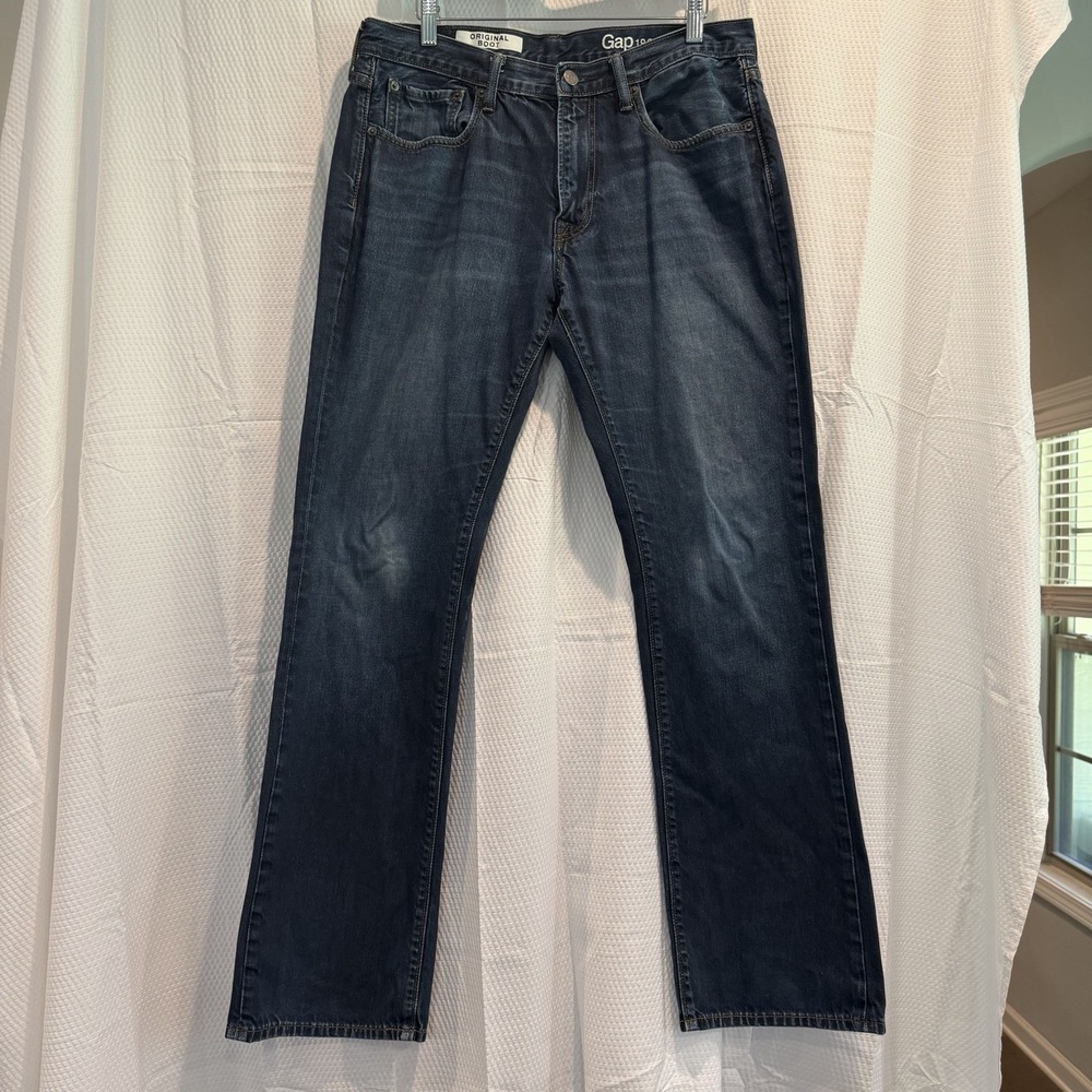 Gap Denim Mens 33x32 Bootcut Jeans Dark Wash Indigo Gap For Good 3639